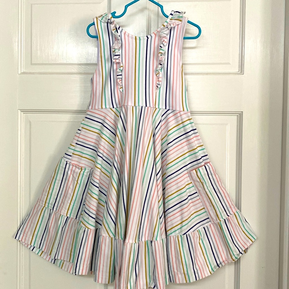 Natalie Grant striped Twirl dress girls size 6